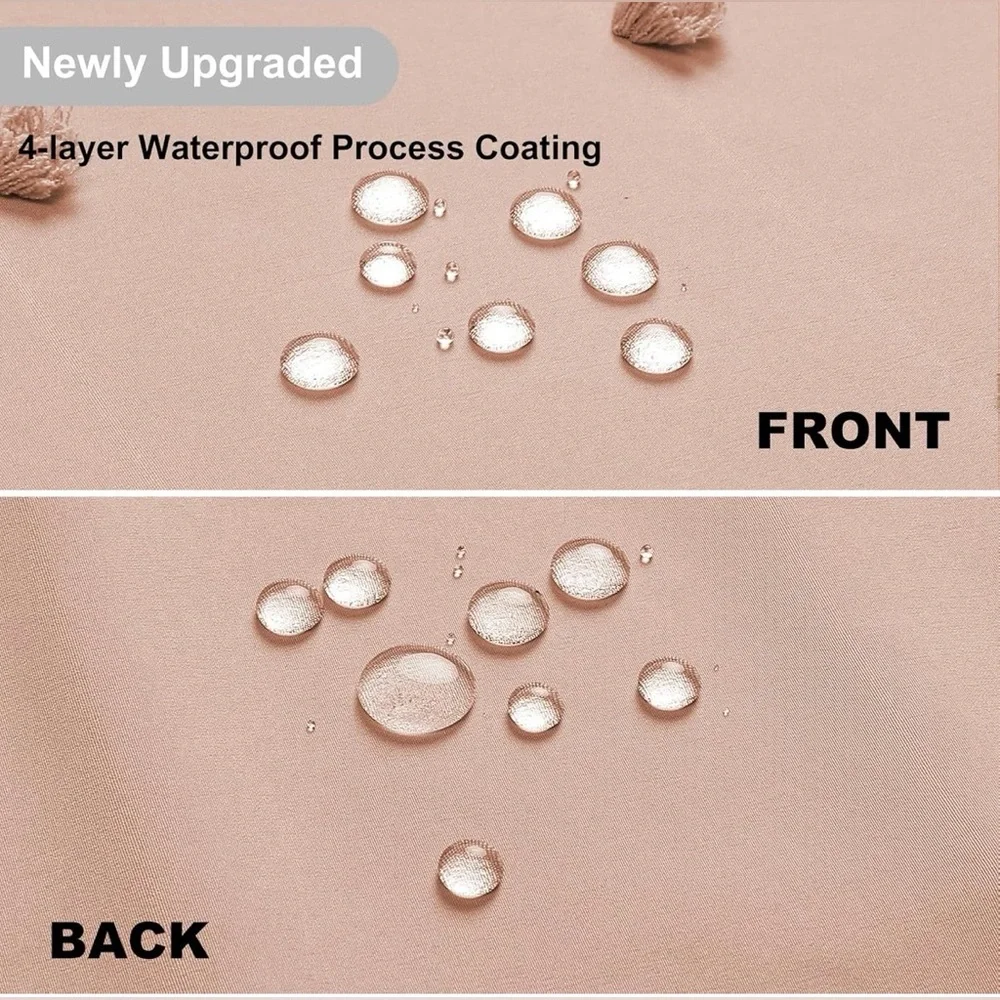 Water-Resistant Blush Pink Shower Curtain with Tassel Detail